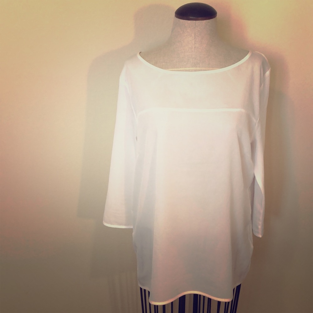 French Connection White Pull-Over Blouse